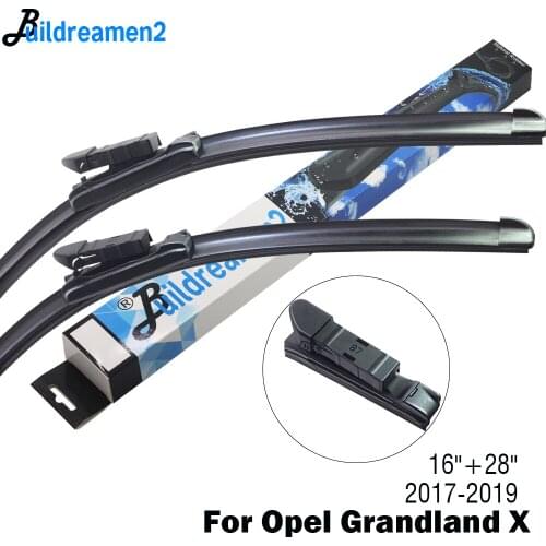 Buildreamen2 Car Wiper Blade Rubber Front Windscreen Wiper For Opel Grandland X Fit Push Button Arms 2017 2018 2019