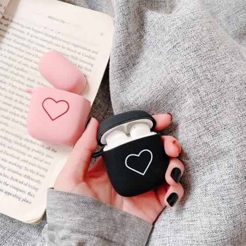 For Baseus W04 TWS Earphone Case Fashion Love Heart Matte Earphones Cover For Baseus W04 Pro Hard PC Headset Shell with Hook