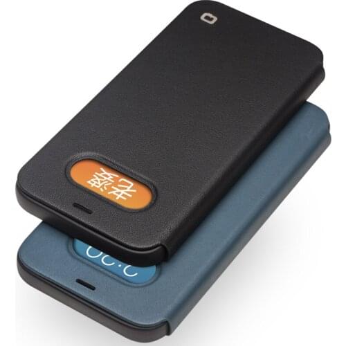 QIALINO Genuine Leather Flip Case for iPhone 12/12 Pro Pure Handmade Slim Phone Cover with View Window for iPhone 12 Pro Max