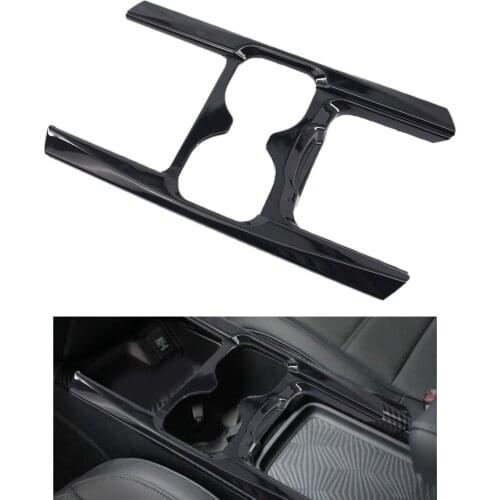 Black Car Water Cup Holder Panel Cover Stripe Frame for Honda CR-V 2017-2020 Interior Decorative Accessory