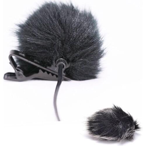 Black Fur Windscreen Windshield Wind Muff for Lapel Microphone Mic to Lapel Microphone Windscreen With Clamp Clips
