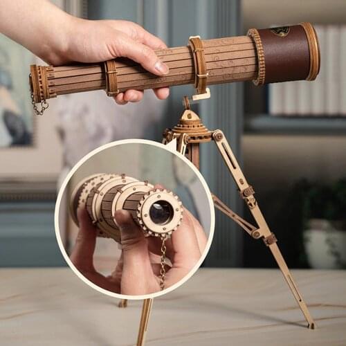 DIY 314pcs Telescopic Monocular Telescope Wooden Model Building Kits