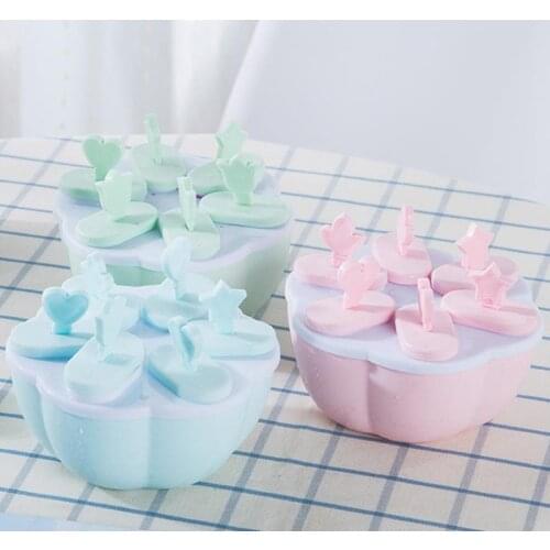 Popsicle Mold Plastic 6-Cavity Ice Cream Mold Ice Pop Maker with Lid Cute Cartoon Popsicle Maker DIY Ice Cream Mold Coxeer