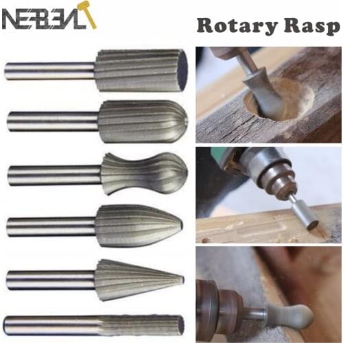 5/6pc Tungsten Carbide Milling Cutter Rotary Tool Burr Double Diamond Cut Rotary Dremel Tools Electric Grinding Metal Engraving