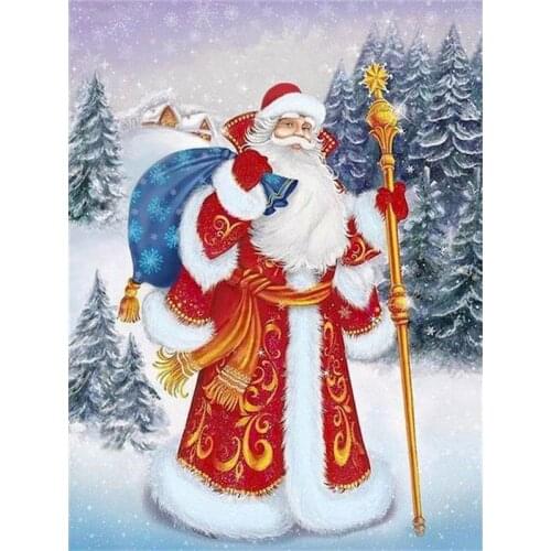 GATYZTORY Santa Carrying gifts Landscape Picture By Numbers For Adults Children Oil Paint Kits Hand Painted DIY Gift Home Decor