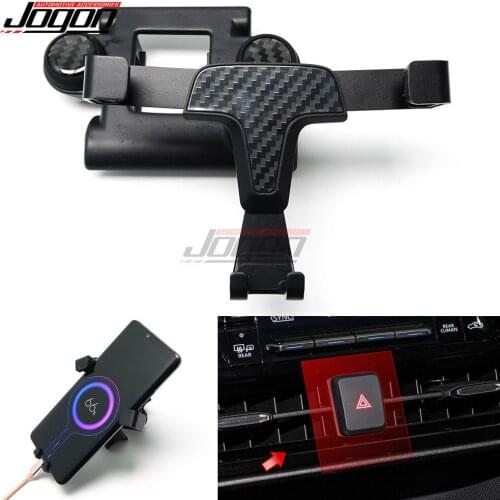 Carbon Fiber Look Gravity Mobile Phone Holder Air Vent Outlet Dashboard Mount Stand For Toyota Highlander Kluger XU70 XLE Hybrid