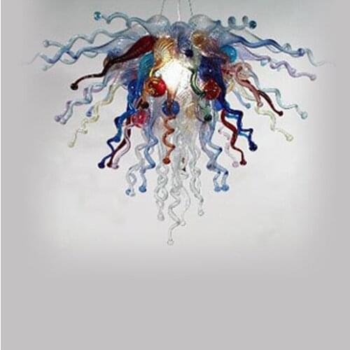 Customized Color Glass Chandelier for Sale Free Shipping 100% Bright Colorful Modern Pendant Lamps