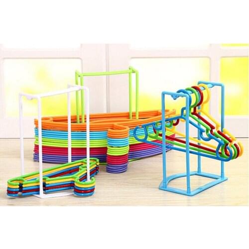 Creative Foldable Plastic Hanger Storage Shelves Portable Finishing Frame Hanger Companion Storage Rack Home Storage