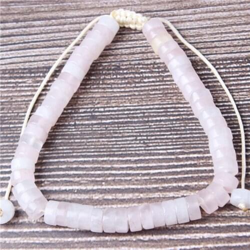 Lanli 3x6mm FashionPink crystal Natural Stone Loose Beads Spacer Round Beads Diy Bracelet Necklace Earrings Accessories