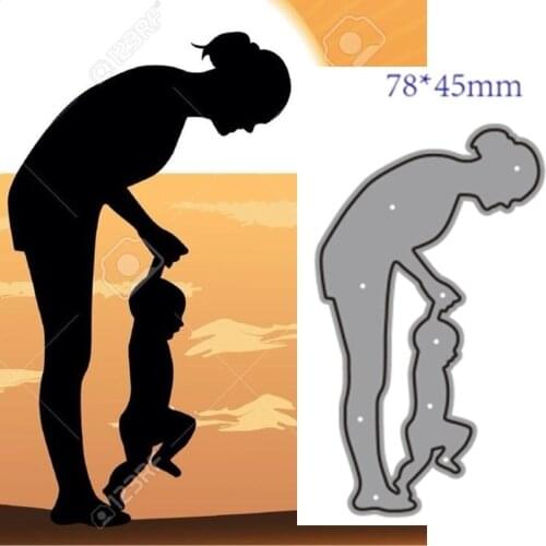 Metal Cutting Dies Cut Mold Mother and baby Decoration Scrapbook Paper Craft Knife Mould Blade Punch Stencils