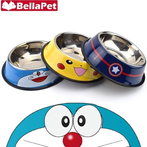 Cute Water Bowl for Dogs Bowl Cat Feeder Bowls Metal Stainless Pet Dog Feeder Bowl for Cats Dogs Accessories Puppy Chihuahua Pug