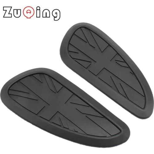 Motorcycle Cafe Racer Gasoline Fuel Tank Rubber Sticker Protective Cover Sheath Knee Fuel Tank Pad Handle Decal Union Jack Logo