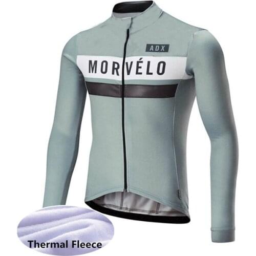Morvelo Warm Up Winter Men Thermal Fleece Cycling Jersey High Quality Cycling Clothing Bike Shirt Wear Mtb