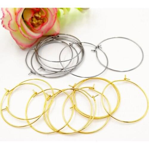 100pcs 316L Stainless Steel Earring Loop 9-shaped Loop Simple Circle Round Earring Connector