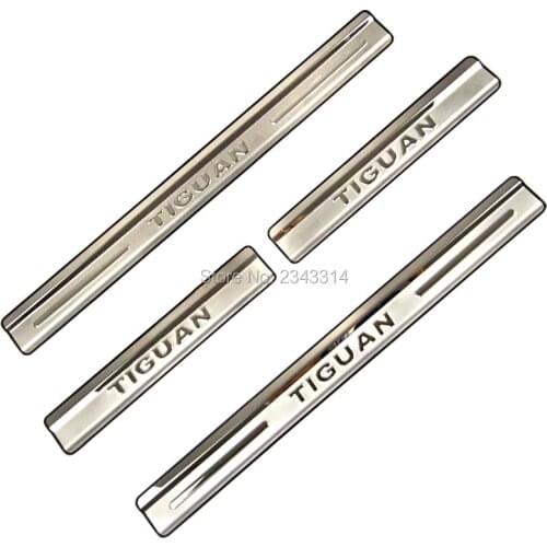 For 2010 to 2014 2015 Volkswagen/Vw Tiguan Stainless Steel Scuff Plate Door Sill Guard Pedal Cover Trim Car Styling Accessories