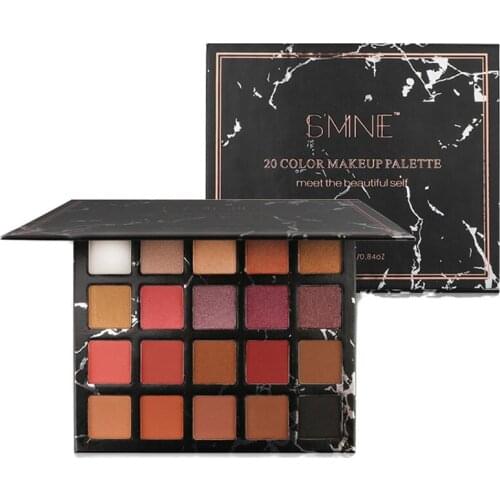 New 20 Color Eyeshadow Palette Marble Pattern Makeup Scrub Shimmer Flash Long Lasting Shadow Palette Easy to Use Eye Cosmetics