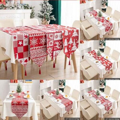 New Christmas Decorations Knitted Fabric Table Runner Creative Christmas Tablecloth Dining-Table Decoration Home Decoration
