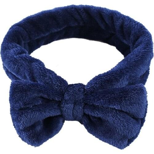New Soft Coral Fleece Hairbands For Women Wash Face Makeup Cute Girls Headbands Bow Hair Bands Turban Hair Accessories