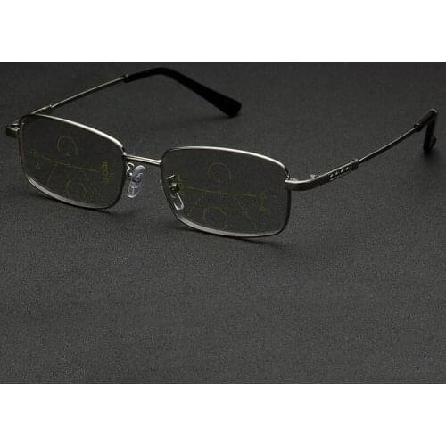 Multi-role Transition Reading Glasses Progressive Multifocal Presbyopia Eyewear Anti Blue Light Free Form Photochromic Magnifier
