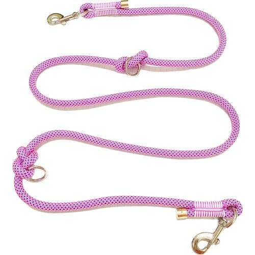 Double Handle Nylon Rope Dog Leash Handmade with durable joints Strong Mountain Climbing Lead Training Leashes