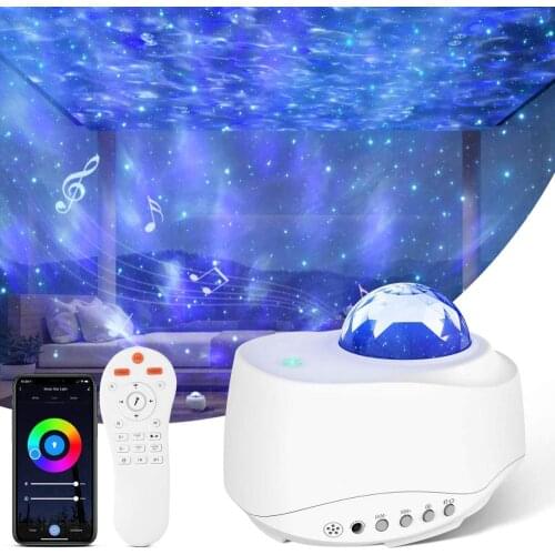 Galaxy Projector Ocean Wave Projector Works with Alexa & Google with WiFi APP & Voice Control Bluetooth Night Light Perfec
