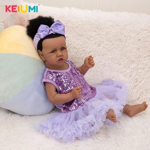 Lifelike Handmade Bonecas Reborn bebe Toys 57cm Tan Skin Full Silicone Body Reborn Baby Toddler Doll Bedtime Playmate Toy
