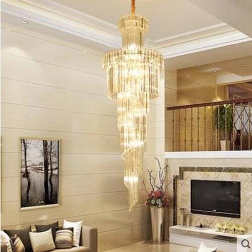 Duplex Grand Chandelier Luxury Villa Staircase Chandelier Long Chandelier Modern Minimalist Hotel Project Restaurant Crystal LED