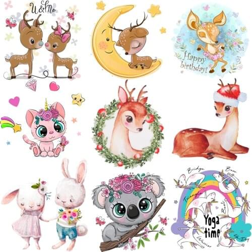 DIY Unicorn/Butterfly Patches Iron on Transfers On Clothes Heat Transfer Cute Animal PatchesThermal Transfer Stickers For T-shir