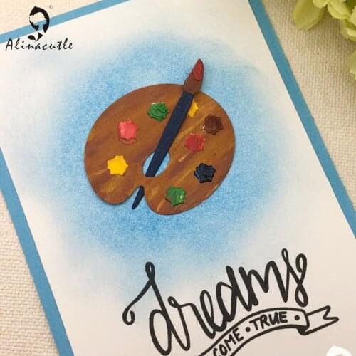 METAL CUTTING DIES 4pc color palette painting cut dies diy Scrapbooking paper craft card emboss knife blade punch stencils