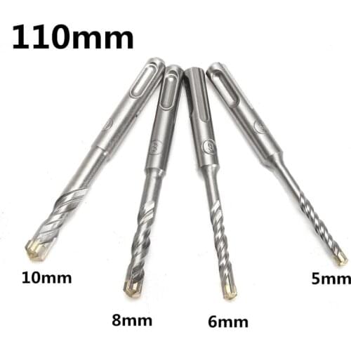 110mm 5/6/8/10mm Twist Drill Bit Saw SDS Plus Masonry Crosshead Twin spiral Hammer Drill Bits For Woodworking Tool