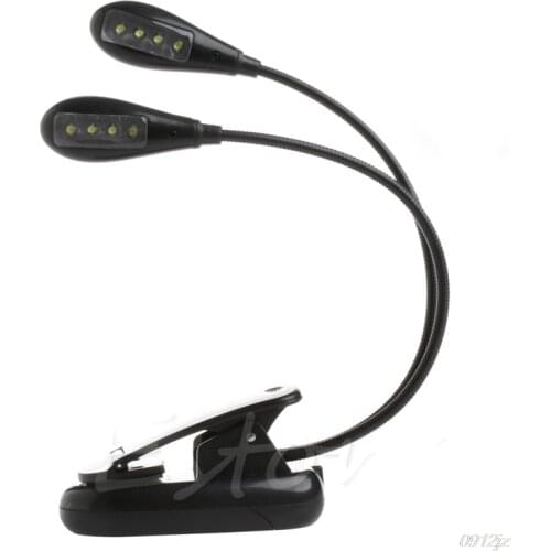 Led Book Light Mini Clip-On Flexible Bright LED Lamp Two Heads Light Book Reading Lamp For Bedroom Book Reader Light