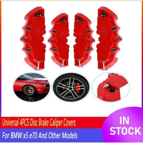 Universal 4PCS 3D Red Car Disc Brake Caliper Covers Front & Rear Brake System Accessories Set For BMW x5 e70 And Other Models