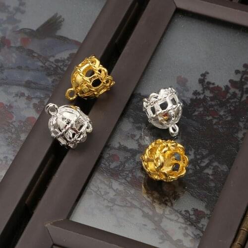 4pcs/bag Vintage Tassel Cap 12x14mm Cord Crimp End Tip Connectors for DIY Jewelry Making Accessories Supplies