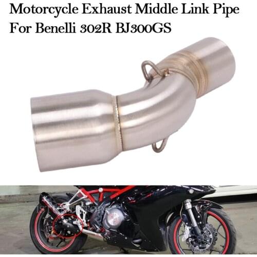 Slip On For Benelli 302R BJ300GS Motorcycle Exhaust Pipe Modified Escape Muffler Stainless Steel Connecting Mid Middle Link Pipe