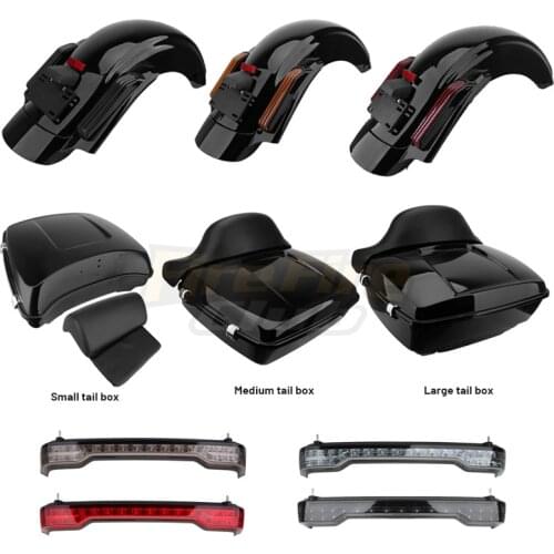 Moto LED Brake/Turn/Tail Lamp Light Rear Fender System Tail Box Backrest Pad Pak Luggage For Harley Touring Street Glide 14-20