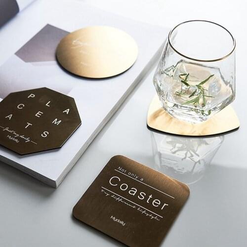Gold Metal Drink Coasters Heat Insulation Table Placemat Non-Slip Bowl Pad Cup Coasters Dining Table Kitchen Accessories
