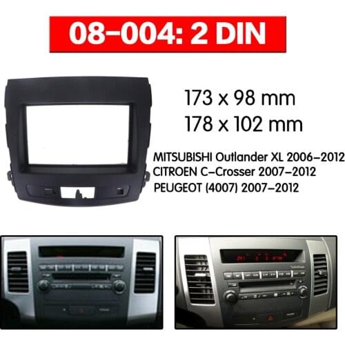 08-004 Car Radio Fascia Panel for CITROEN C-Crosser,MITSUBISHI Outlander XL,PEUGEOT Stereo Dash CD Facia Installation Kit