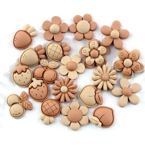 10pcs 20-25MM DIY resin flower cherry peach charms pendants kawaii cabochon ornament craft decoration fashion jewelry making