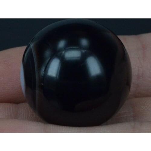 25MM Natural Stone Gemstone Black Striated Agate Sphere Crystal Ball Chakra Healing Reiki Stone Carving Crafts,Minerals