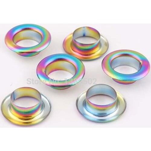 30pcs/lot Rainbow Color Top Quality 17mm Outer Metal Grommet eyelets with Washer for garment belt Diy Accessories