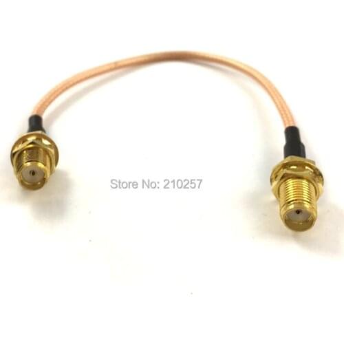 5pcs SMA Female to SMA Female Nut Bulkhead Crimp RG316 Coax Cable Jumper Pigtail 15cm