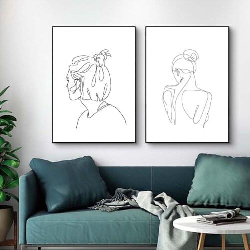 Women Body Line Abstract Wall Art Canvas Painting Nordic Minimalist Figure Posters and Prints Modern Art Picture Home Decor