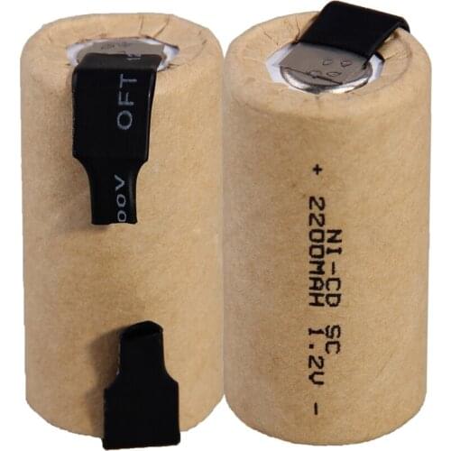 Real capacity SUB C battery SC batteries rechargeable 1.2V 2200mah nicd akkumulators for power tools nickel tape 2020