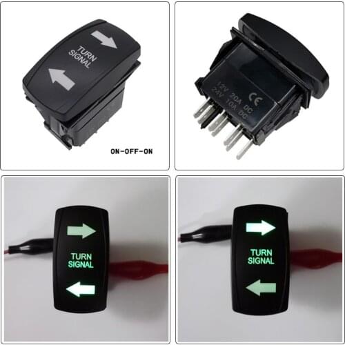 Car 12V truck 24V yacht car left and right turn signal ON-OFF-ON switch 3 gear 7 foot boat button switch