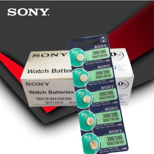 50pc Sony 100% Original 395 SR927SW 399 SR927W LR927 AG7 1.55V Watch Battery SR927SW 395 Button Coin Cell MADE IN JAPAN