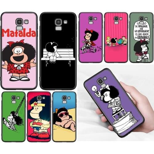 Cute Girl Mafalda Cover For Samsung Galaxy J8 J7 Duo J6 J5 Prime J4 Plus J3 J2 Core 2018 2017 2016 Phone Case