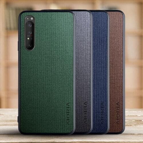 Fabric Texture Case for Sony Xperia 1 III Simple Concise Style Soft Back Cover Coque for Sony Xperia 1 III Case funda cape
