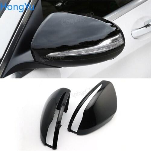 Black Side Mirror Cover Caps For Mercedes Benz W205 W222 W213 W238 X205 X253 C217 W463 C253 W253 C S GLC E G Class AMG replace