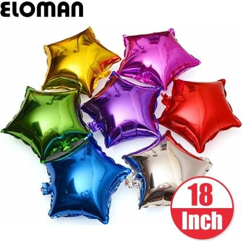 ELOMAN 10PCS/lot 18inch Birthday party star foil balloons baby shower backdrop decoartions