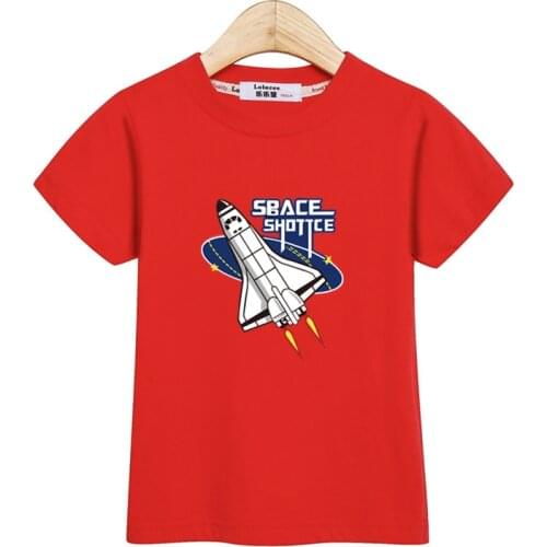 Child short sleeved tee Aimi lakana boys space shuttle tops kid o-neck cotton t-shirt baby boy cartoon print clothes